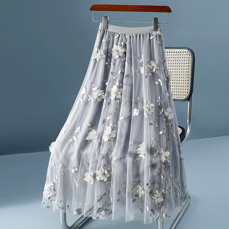 Saia Maria Blenda - Flores - Off White