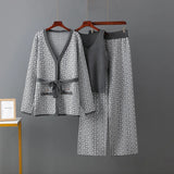Conjunto Tricot 3 Peças Maria Neville - Marrom