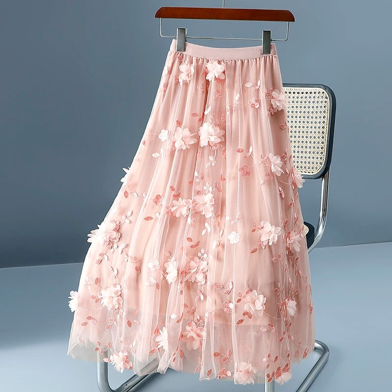 Saia Maria Blenda - Flores - Off White