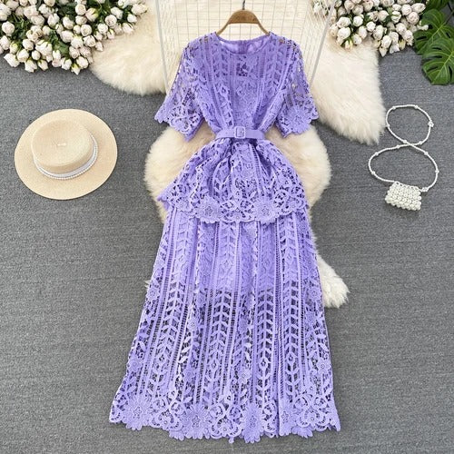 Vestido Maria Adila - Marsala - Renda Guipir