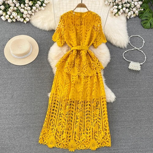 Vestido Maria Adila - Rosa - Renda Guipir