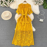 Vestido Maria Adila - Marsala - Renda Guipir