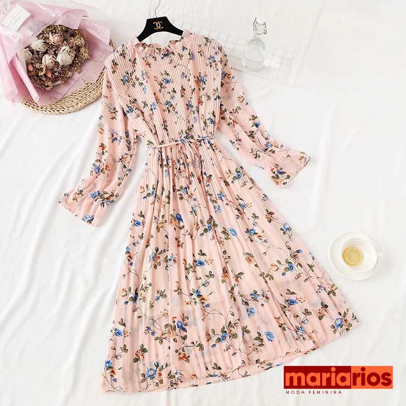 Vestido Maria Joaquina - Floral Preto