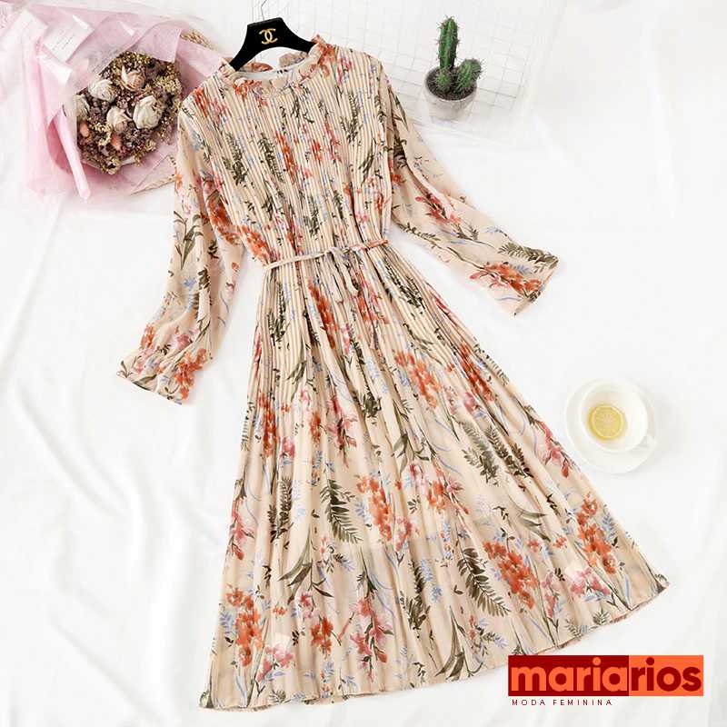 Vestido Maria Joaquina - Floral Preto