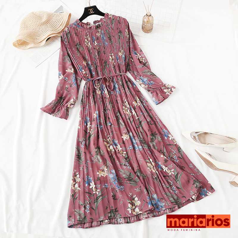 Vestido Maria Joaquina - Floral Preto