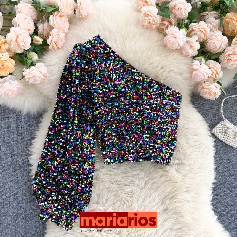 Blusa Maria Luna - Paetê Colorido