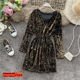 Vestido Maria Luara - Paetê Azul