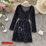 Vestido Maria Luara - Paetê Azul