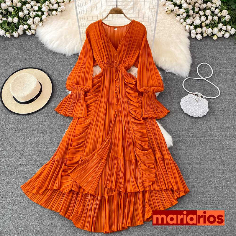 Vestido Maria Adele - Laranja