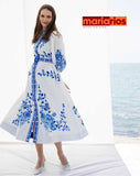 Vestido Maria Carla - Azul e Branco