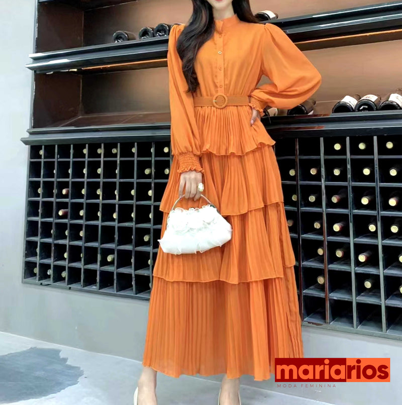 Vestido Maria Elma - Laranja