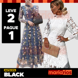 Vestido Maria Magnólia Manga Longa + Vestido Maria Dorcas Preto - LEVE 2 PAGUE 1