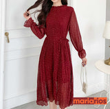 Vestido Maria Catarina - Marsala Poá