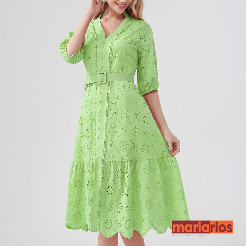 Vestido Laise Maria Brigite - Verde Claro