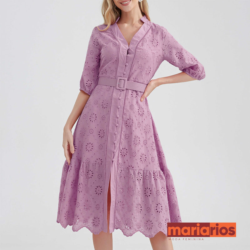 Vestido Laise Maria Brigite - Azul Claro