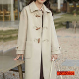 Sobretudo Maria Monty - Duffle Coat - Lã Batida - Off White