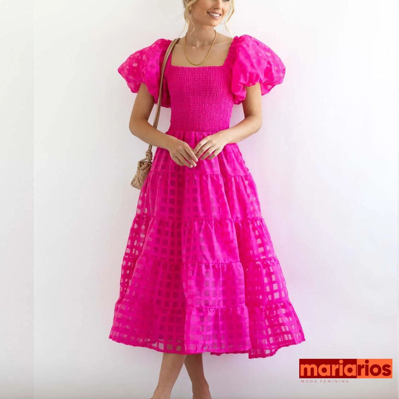 Vestido Maria Peônia - Azul Claro