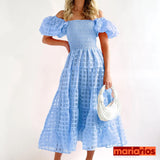 Vestido Maria Peônia - Azul Claro