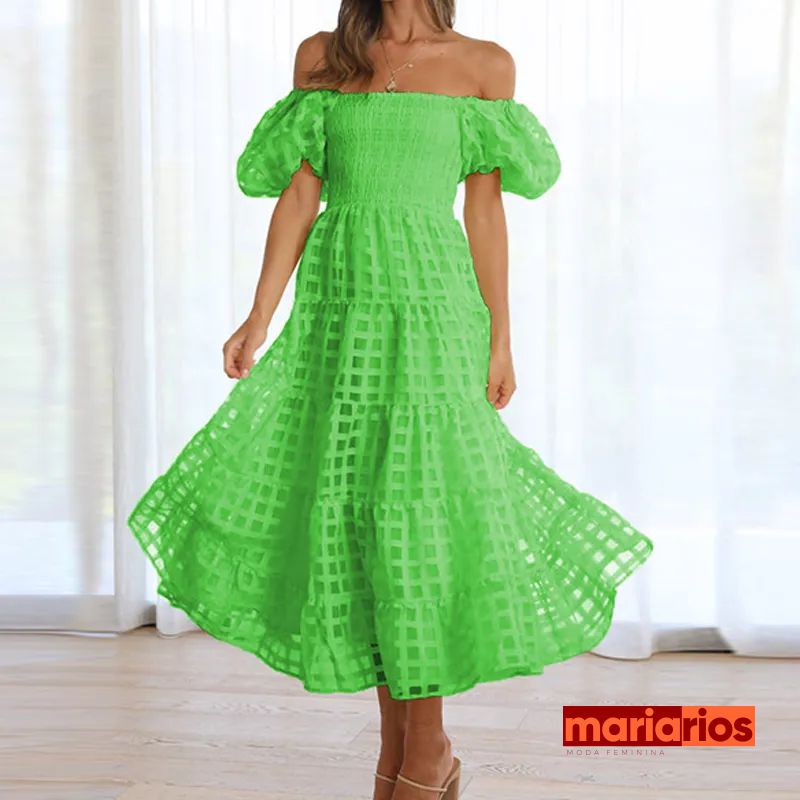 Vestido Maria Peônia - Verde Claro