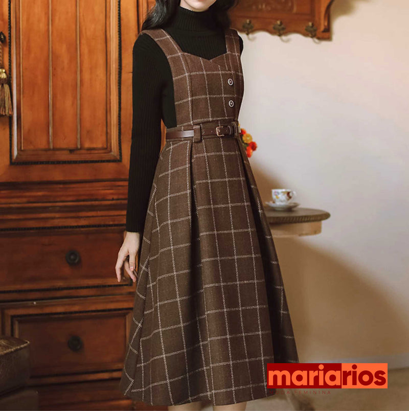 Conjunto Maria Berenice - Marrom e Branco