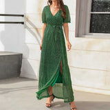 Vestido Maria Hagar - Lurex - Verde