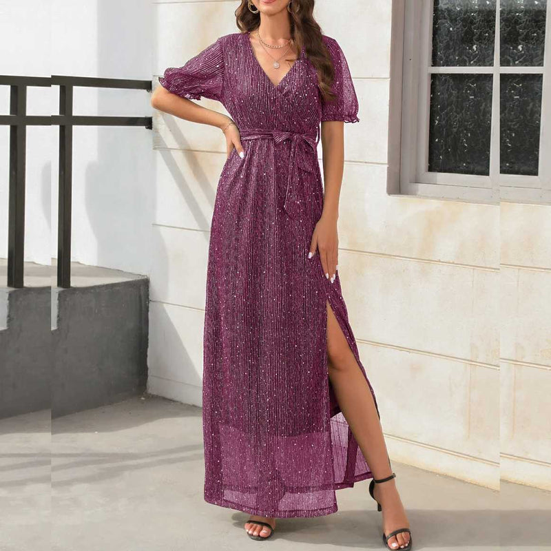 Vestido Maria Hagar - Lurex - Champagne