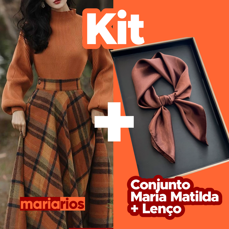 Kit Lenço Cetim + Conjunto Maria Matilda