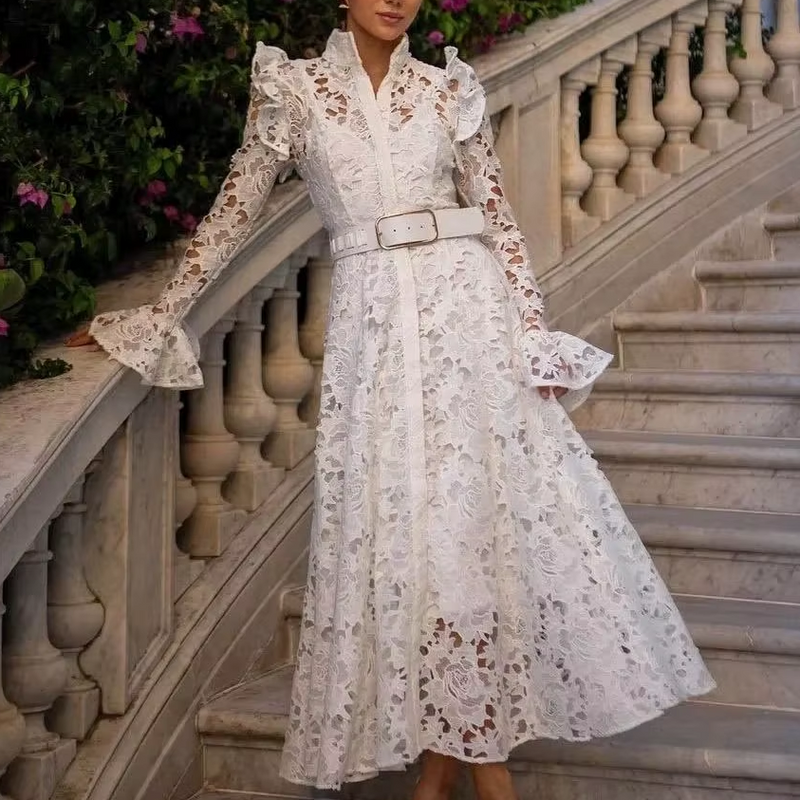 Vestido Maria Cardoso - Renda Guipir - Branco