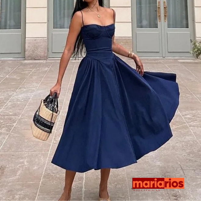 Vestido Maria Noronha - Bege - Cintura Baixa