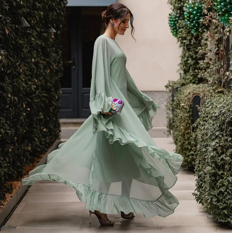 Vestido Maria Ophelia - Babados - Verde Menta