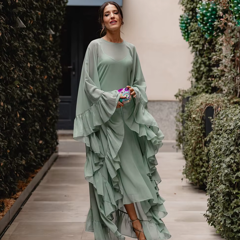 Vestido Maria Ophelia - Babados - Verde Menta