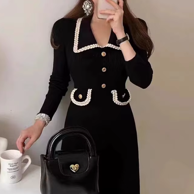 Vestido Maria Barbieri - Tricot - Preto