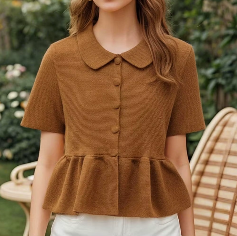 Blusa Maria Cecília - Tricot - Marrom