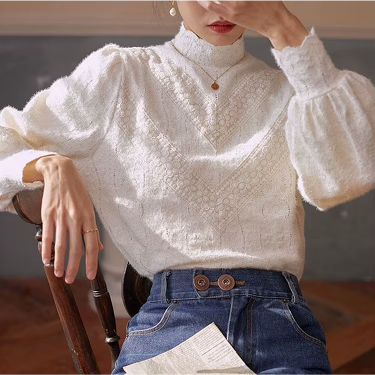 Blusa Maria Persephone - Rendada - Branca