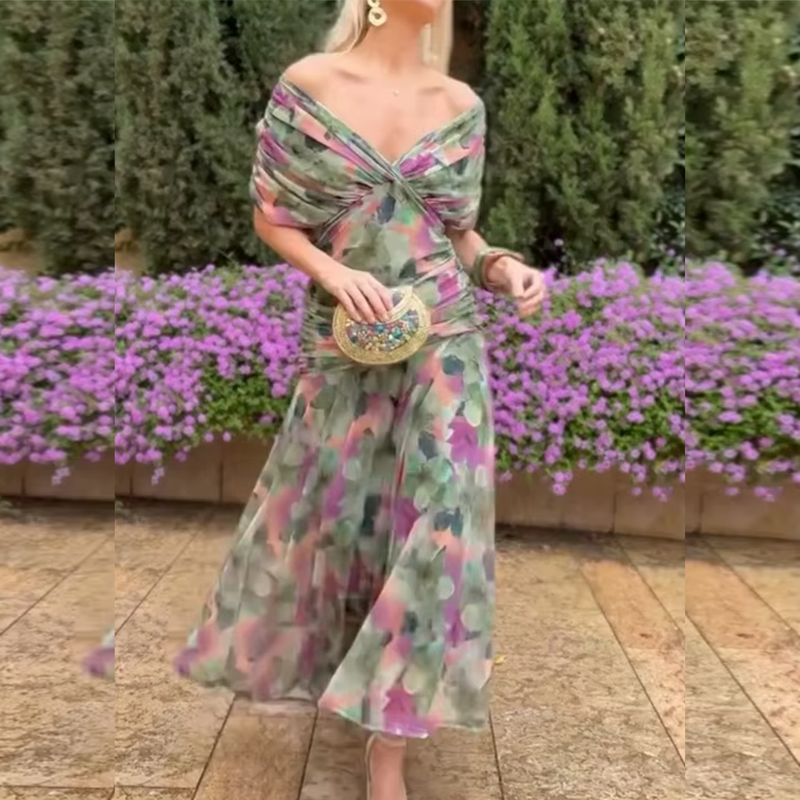 Vestido Maria Patrícia - Verde - Estampado