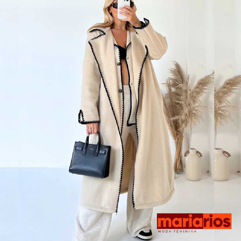 Sobretudo Maria Penélope - Lã Batida - Cinza