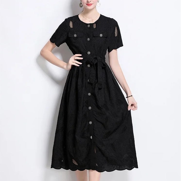 Vestido Maria Rodrigues - Preto - Bordado