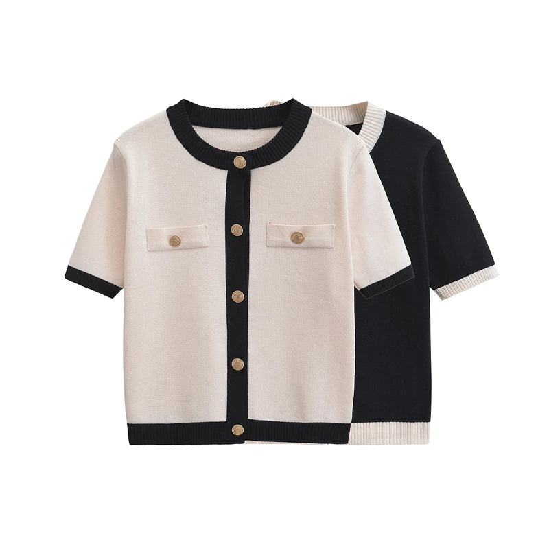 Blusa Maria Charlote - Tricot - Preto e Branco