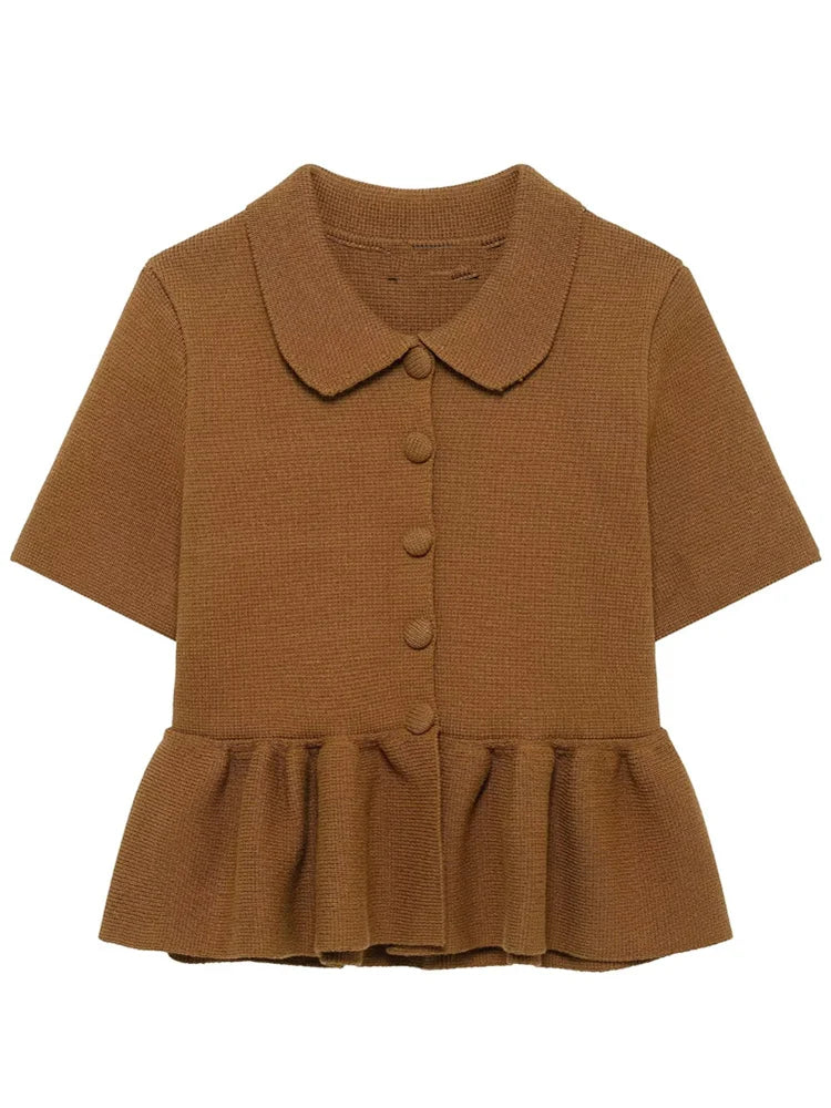 Blusa Maria Cecília - Tricot - Marrom