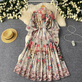 Vestido Maria Aparecida - Floral - Bege