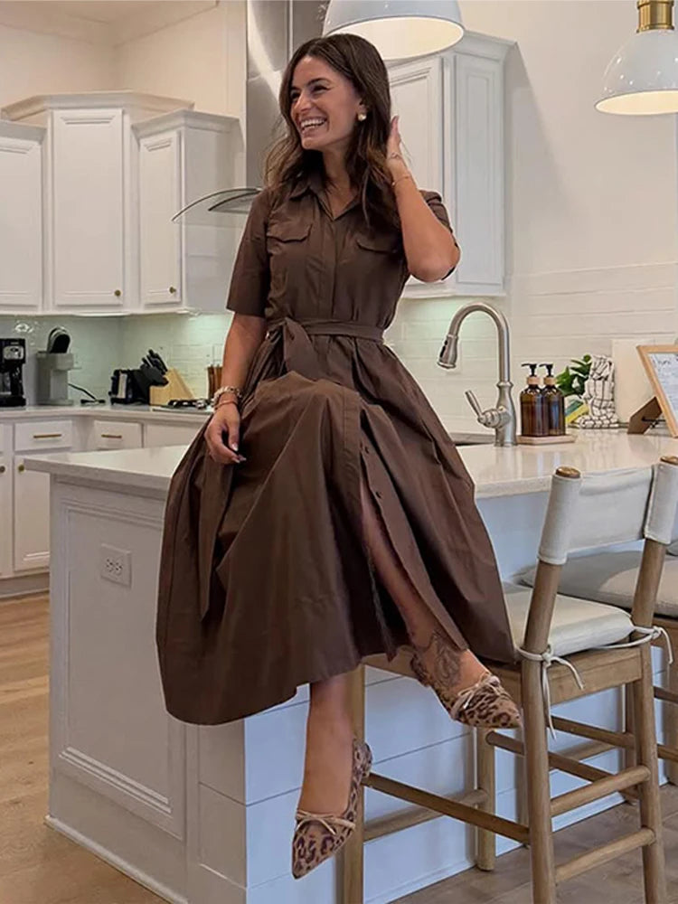 Vestido Maria Vivian - Marrom