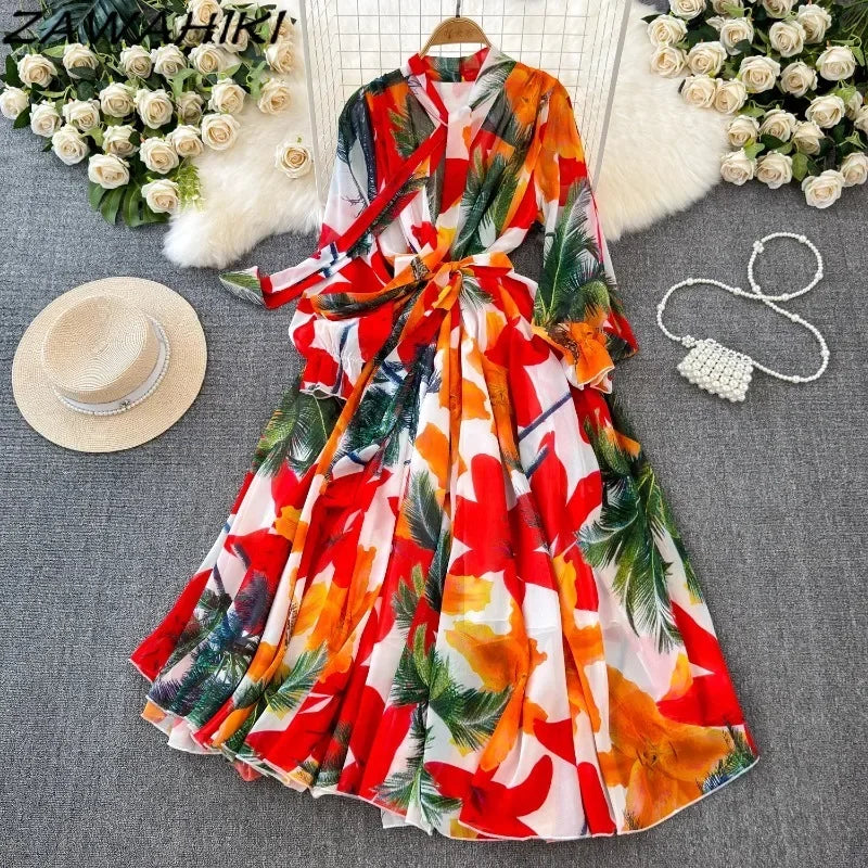 Vestido Maria Esmeralda - Vermelho - Floral