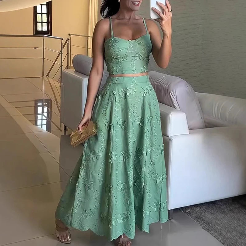 Conjunto Maria Muller - Bordado - Verde