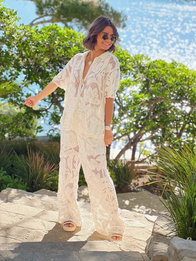 Conjunto Crochê Maria Vitória - Branco