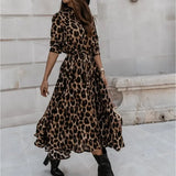 Vestido Maria Leona - Leopardo - Bege