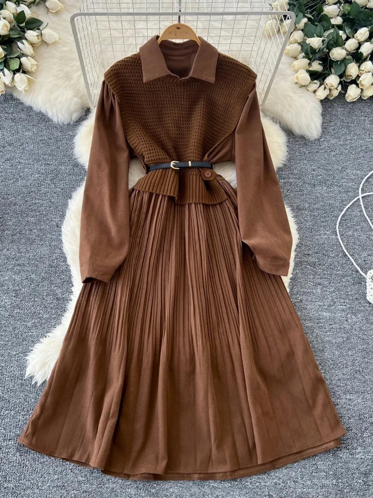 Vestido Maria Dominique - 2 Peças - Marrom