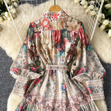 Vestido Maria Aparecida - Floral - Bege