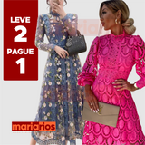 Vestido Maria Magnólia Manga Longa + Vestido Maria Dorcas Pink - LEVE 2 PAGUE 1