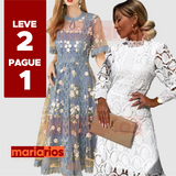 Vestido Maria Magnólia Manga Curta + Vestido Maria Dorcas Branco - LEVE 2 PAGUE 1