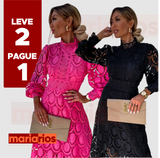 2 Vestidos Maria Dorcas - Branco e Preto - LEVE 2 PAGUE 1